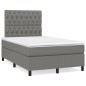 vidaXL Boxspringbett mit Matratze Dunkelgrau 120x200 cm Stoff vidaXL Boxspringbett mit Matratze Dunkelgrau 120x200 cm Stoff