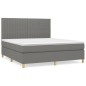 vidaXL Boxspringbett mit Matratze Dunkelgrau 180x200 cm Stoff vidaXL Boxspringbett mit Matratze Dunkelgrau 180x200 cm Stoff