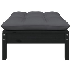 vidaXL Gartenhocker mit Anthrazit Kissen Schwarz Massivholz Kiefer