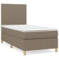 vidaXL Boxspringbett mit Matratze Taupe 90x190 cm Stoff vidaXL Boxspringbett mit Matratze Taupe 90x190 cm Stoff