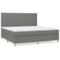 vidaXL Boxspringbett mit Matratze Dunkelgrau 200x200 cm Stoff vidaXL Boxspringbett mit Matratze Dunkelgrau 200x200 cm Stoff