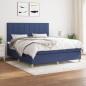 vidaXL Boxspringbett mit Matratze Blau 180x200 cm Stoff vidaXL Boxspringbett mit Matratze Blau 180x200 cm Stoff