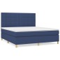 vidaXL Boxspringbett mit Matratze Blau 180x200 cm Stoff vidaXL Boxspringbett mit Matratze Blau 180x200 cm Stoff