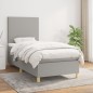 vidaXL Boxspringbett mit Matratze Hellgrau 90x200 cm Stoff vidaXL Boxspringbett mit Matratze Hellgrau 90x200 cm Stoff
