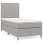 vidaXL Boxspringbett mit Matratze Hellgrau 90x200 cm Stoff vidaXL Boxspringbett mit Matratze Hellgrau 90x200 cm Stoff