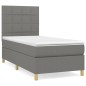 vidaXL Boxspringbett mit Matratze Dunkelgrau 90x190 cm Stoff vidaXL Boxspringbett mit Matratze Dunkelgrau 90x190 cm Stoff