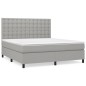 vidaXL Boxspringbett mit Matratze Hellgrau 180x200 cm Stoff vidaXL Boxspringbett mit Matratze Hellgrau 180x200 cm Stoff