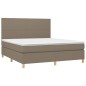 vidaXL Boxspringbett mit Matratze Taupe 180x200 cm Stoff vidaXL Boxspringbett mit Matratze Taupe 180x200 cm Stoff