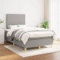 vidaXL Boxspringbett mit Matratze Hellgrau 120x200 cm Stoff vidaXL Boxspringbett mit Matratze Hellgrau 120x200 cm Stoff