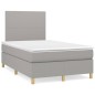 vidaXL Boxspringbett mit Matratze Hellgrau 120x200 cm Stoff vidaXL Boxspringbett mit Matratze Hellgrau 120x200 cm Stoff