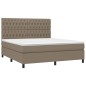 vidaXL Boxspringbett mit Matratze Taupe 180x200 cm Stoff vidaXL Boxspringbett mit Matratze Taupe 180x200 cm Stoff