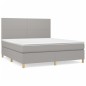 vidaXL Boxspringbett mit Matratze Hellgrau 180x200 cm Stoff vidaXL Boxspringbett mit Matratze Hellgrau 180x200 cm Stoff