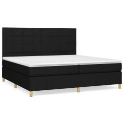 vidaXL Boxspringbett mit Matratze Schwarz 200x200 cm Stoff