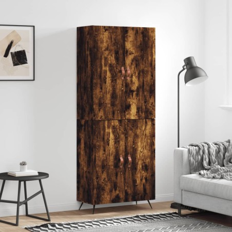 Highboard Räuchereiche 69,5x34x180 cm Holzwerkstoff