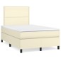 vidaXL Boxspringbett mit Matratze Creme 120x200 cm Kunstleder vidaXL Boxspringbett mit Matratze Creme 120x200 cm Kunstleder