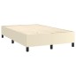 vidaXL Boxspringbett mit Matratze Creme 120x200 cm Kunstleder vidaXL Boxspringbett mit Matratze Creme 120x200 cm Kunstleder