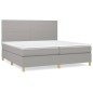 vidaXL Boxspringbett mit Matratze Hellgrau 200x200 cm Stoff vidaXL Boxspringbett mit Matratze Hellgrau 200x200 cm Stoff