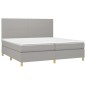 vidaXL Boxspringbett mit Matratze Hellgrau 200x200 cm Stoff vidaXL Boxspringbett mit Matratze Hellgrau 200x200 cm Stoff