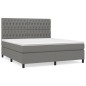 vidaXL Boxspringbett mit Matratze Dunkelgrau 180x200 cm Stoff vidaXL Boxspringbett mit Matratze Dunkelgrau 180x200 cm Stoff