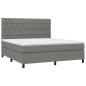 vidaXL Boxspringbett mit Matratze Dunkelgrau 180x200 cm Stoff vidaXL Boxspringbett mit Matratze Dunkelgrau 180x200 cm Stoff