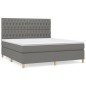 vidaXL Boxspringbett mit Matratze Dunkelgrau 180x200 cm Stoff vidaXL Boxspringbett mit Matratze Dunkelgrau 180x200 cm Stoff
