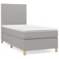 vidaXL Boxspringbett mit Matratze Hellgrau 80x200 cm Stoff vidaXL Boxspringbett mit Matratze Hellgrau 80x200 cm Stoff