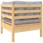 2-Sitzer-Gartensofa mit Grauen Kissen Massivholz Kiefer 2-Sitzer-Gartensofa mit Grauen Kissen Massivholz Kiefer