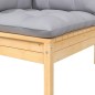 2-Sitzer-Gartensofa mit Grauen Kissen Massivholz Kiefer 2-Sitzer-Gartensofa mit Grauen Kissen Massivholz Kiefer