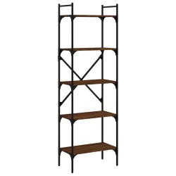 vidaXL Bücherregal 5 Fächer Braun Eiche 56x31,5x174 cm Holzwerkstoff