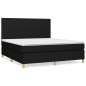 vidaXL Boxspringbett mit Matratze Schwarz 160x200 cm Stoff vidaXL Boxspringbett mit Matratze Schwarz 160x200 cm Stoff