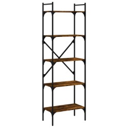 vidaXL Bücherregal 5 Fächer Räuchereiche 56x31,5x174 cm Holzwerkstoff