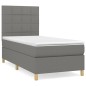 vidaXL Boxspringbett mit Matratze Dunkelgrau 80x200 cm Stoff vidaXL Boxspringbett mit Matratze Dunkelgrau 80x200 cm Stoff