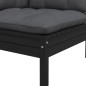 Garten-Ecksofa mit Kissen Schwarz Massivholz Kiefer Garten-Ecksofa mit Kissen Schwarz Massivholz Kiefer