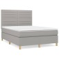 vidaXL Boxspringbett mit Matratze Hellgrau 140x190 cm Stoff vidaXL Boxspringbett mit Matratze Hellgrau 140x190 cm Stoff