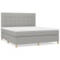 vidaXL Boxspringbett mit Matratze Hellgrau 180x200 cm Stoff vidaXL Boxspringbett mit Matratze Hellgrau 180x200 cm Stoff
