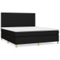 vidaXL Boxspringbett mit Matratze Schwarz 180x200 cm Stoff vidaXL Boxspringbett mit Matratze Schwarz 180x200 cm Stoff