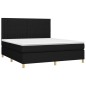 vidaXL Boxspringbett mit Matratze Schwarz 180x200 cm Stoff vidaXL Boxspringbett mit Matratze Schwarz 180x200 cm Stoff