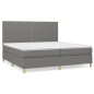 vidaXL Boxspringbett mit Matratze Dunkelgrau 200x200 cm Stoff vidaXL Boxspringbett mit Matratze Dunkelgrau 200x200 cm Stoff