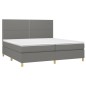vidaXL Boxspringbett mit Matratze Dunkelgrau 200x200 cm Stoff vidaXL Boxspringbett mit Matratze Dunkelgrau 200x200 cm Stoff