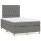 vidaXL Boxspringbett mit Matratze Dunkelgrau 120x200 cm Stoff vidaXL Boxspringbett mit Matratze Dunkelgrau 120x200 cm Stoff