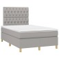 vidaXL Boxspringbett mit Matratze Hellgrau 120x200 cm Stoff vidaXL Boxspringbett mit Matratze Hellgrau 120x200 cm Stoff