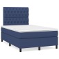 vidaXL Boxspringbett mit Matratze Blau 120x200 cm Stoff vidaXL Boxspringbett mit Matratze Blau 120x200 cm Stoff