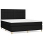 vidaXL Boxspringbett mit Matratze Schwarz 160x200 cm Stoff vidaXL Boxspringbett mit Matratze Schwarz 160x200 cm Stoff