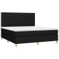 vidaXL Boxspringbett mit Matratze Schwarz 160x200 cm Stoff vidaXL Boxspringbett mit Matratze Schwarz 160x200 cm Stoff