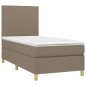 vidaXL Boxspringbett mit Matratze Taupe 90x200 cm Stoff vidaXL Boxspringbett mit Matratze Taupe 90x200 cm Stoff