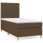 vidaXL Boxspringbett mit Matratze Dunkelbraun 100x200 cm Stoff vidaXL Boxspringbett mit Matratze Dunkelbraun 100x200 cm Stoff
