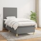 vidaXL Boxspringbett mit Matratze Dunkelgrau 100x200 cm Stoff vidaXL Boxspringbett mit Matratze Dunkelgrau 100x200 cm Stoff