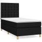 vidaXL Boxspringbett mit Matratze Schwarz 90x200 cm Stoff vidaXL Boxspringbett mit Matratze Schwarz 90x200 cm Stoff