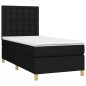 vidaXL Boxspringbett mit Matratze Schwarz 90x200 cm Stoff vidaXL Boxspringbett mit Matratze Schwarz 90x200 cm Stoff