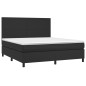 vidaXL Boxspringbett mit Matratze Schwarz 180x200 cm Kunstleder vidaXL Boxspringbett mit Matratze Schwarz 180x200 cm Kunstleder